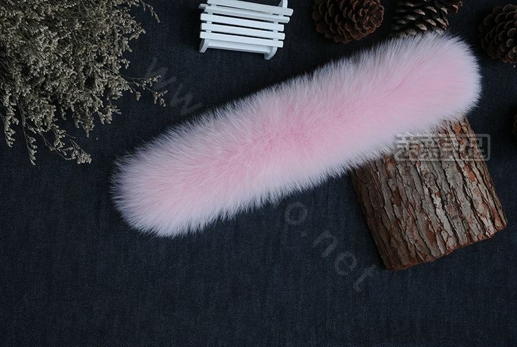 Fashion Short Fox Fur Scarf Women Winter Warm Neck Wrap Muffler Fox Fur Collar - Pink