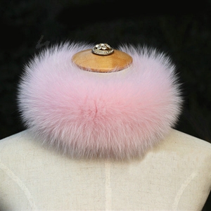 Fashion Short Fox Fur Scarf Women Winter Warm Neck Wrap Muffler Fox Fur Collar - Pink