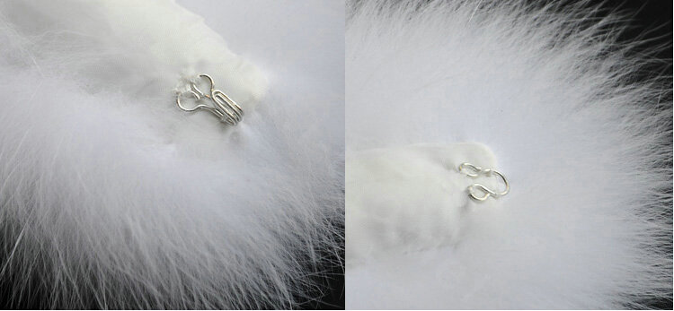 Fashion Short Fox Fur Scarf Women Winter Warm Neck Wrap Muffler Fox Fur Collar - White