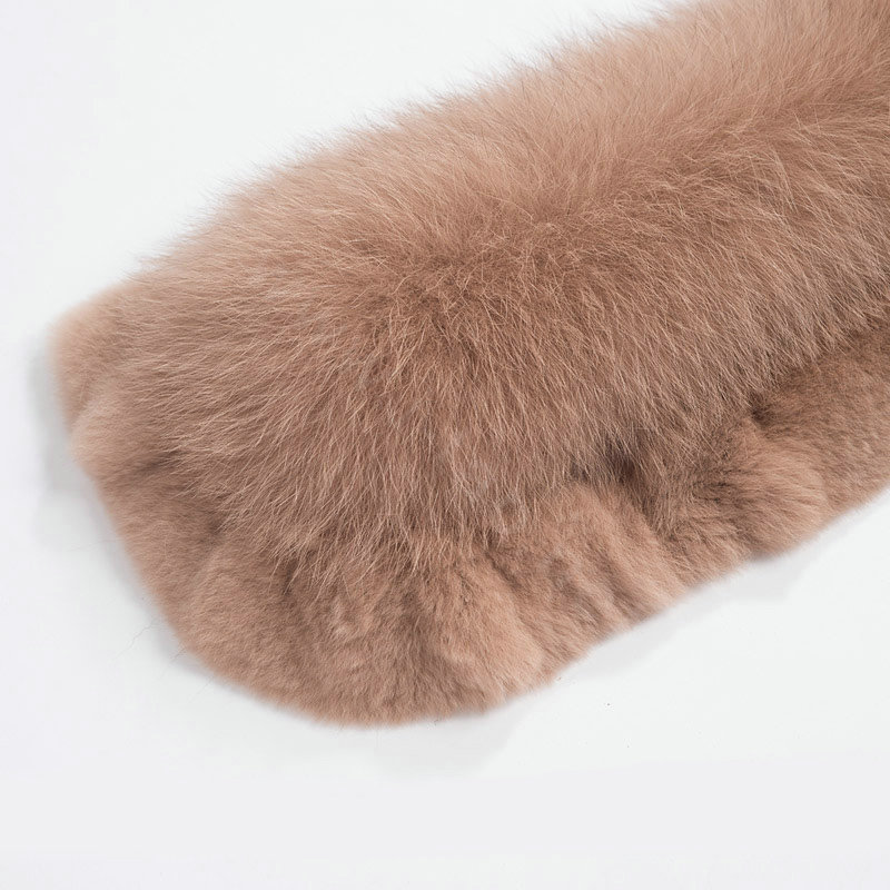 Luxury Short Fox Fur Scarf Women Winter Warm Neck Wrap Rex Rabbit Fur Collar - Camel