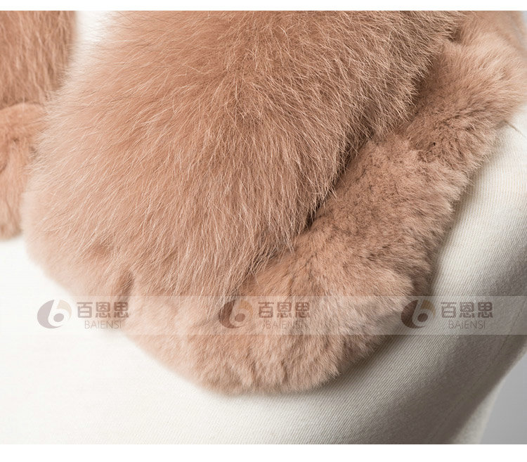 Luxury Short Fox Fur Scarf Women Winter Warm Neck Wrap Rex Rabbit Fur Collar - Camel
