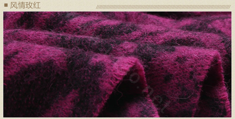 Top Grade Jacquard Weave Wool Shawls Whole Fox Fur Scarf Women Pashmina Thicken Tassels Cape - Rose