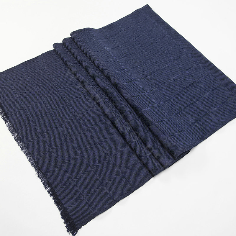 Top Grade Long Britain Lattice Wool Scarf Man Winter Thicken Cashmere Muffler - Blue