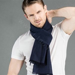 Top Grade Long Britain Lattice Wool Scarf Man Winter Thicken Cashmere Muffler - Blue