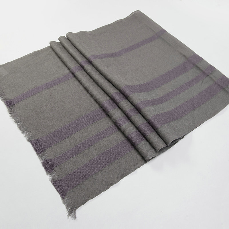 Top Grade Long Britain Lattice Wool Scarf Man Winter Thicken Cashmere Muffler - Gray+Purple