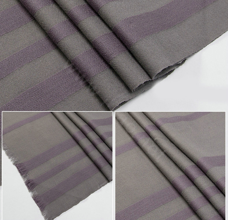 Top Grade Long Britain Lattice Wool Scarf Man Winter Thicken Cashmere Muffler - Gray+Purple