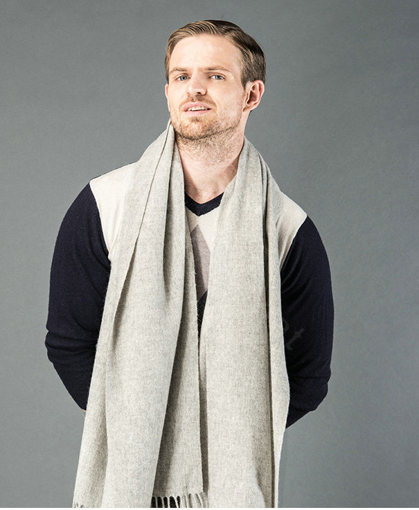 Top Grade Long Solid Color Wool Scarf Man Winter Thicken Cashmere Large Tassels Muffler - Light Gray