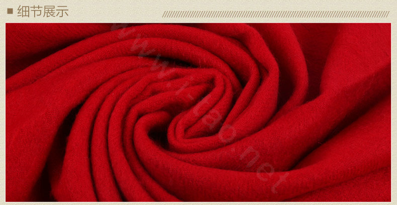 Top Grade Solid Color Long Wool Shawls Cashmere Scarf Women Winter Thicken Tassels Cape - Red