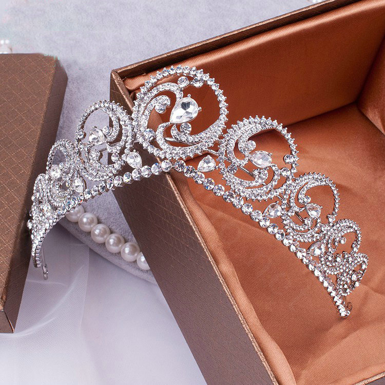 Classic European Wedding Jewelry Flower Crystal Tiaras Bridal Crown Rhinestone Hair Accessories