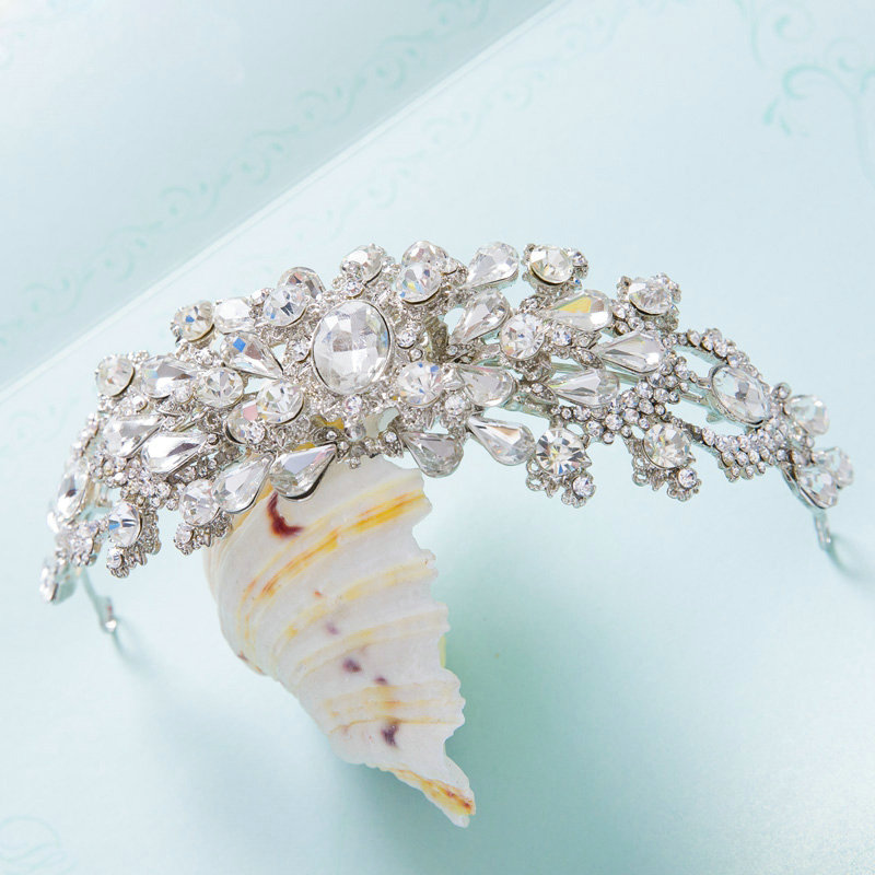Classic Retro Wedding Jewelry Flower Crystal Tiaras Bridal Crown Rhinestone Hair Hoop Accessories