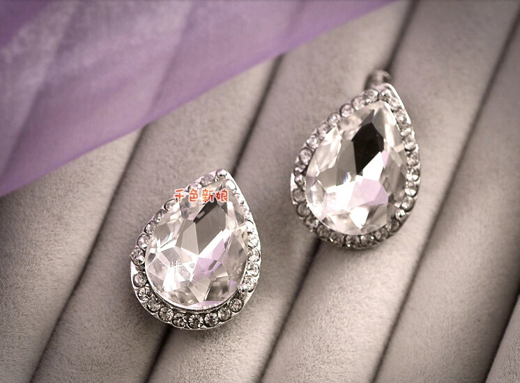Classic Wedding Bridal Jewelry Elegant Hollow Flower Crystal Rhinestone Necklace Earrings Sets