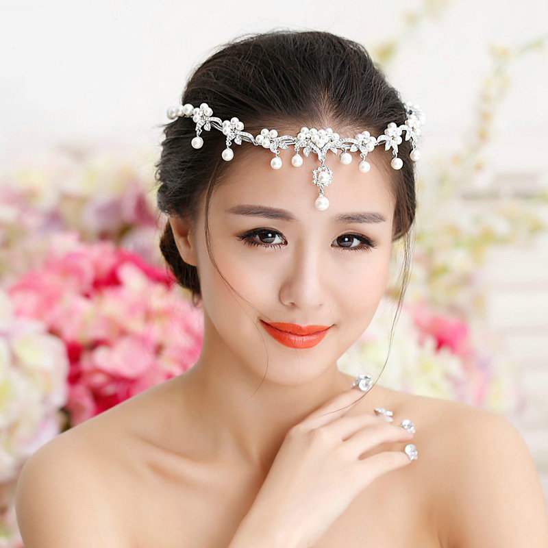 Classic Wedding Jewelry Flower Crystal Pearl Tiaras Bridal Rhinestone Crown Hair hoop Accessories