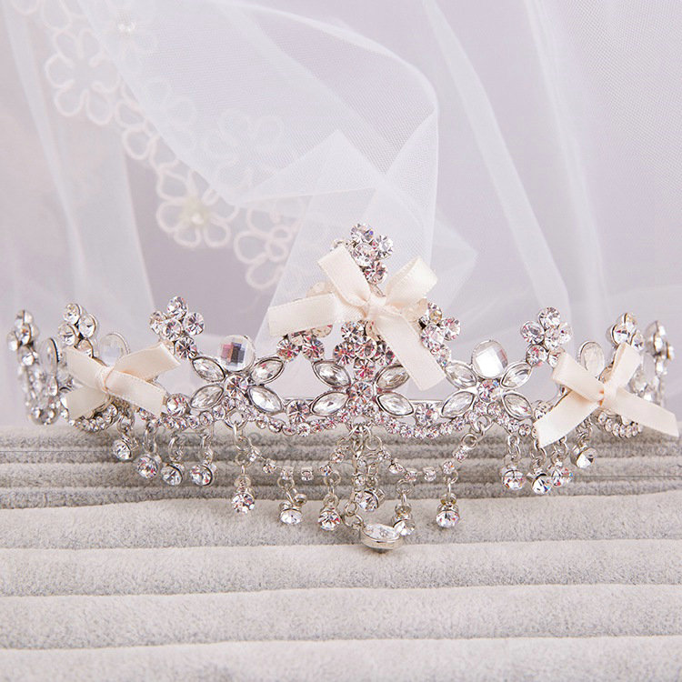Classic Wedding Jewelry Flower Crystal Tassel Tiaras Bridal Rhinestone Crown Hair Accessories