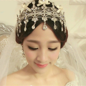 Classic Wedding Jewelry Gauze Crystal Tassel Tiaras Bridal Rhinestone Crown Hair Accessories