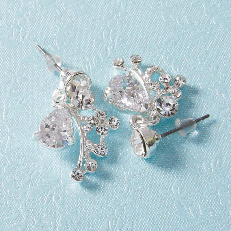 Classic Wedding Jewelry Sets Crystal Water drop Flower Vine Tiara & Earrings & Bridal Zircon Necklace