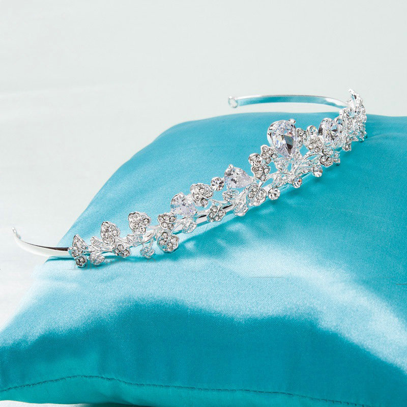 Classic Wedding Jewelry Sets Crystal Water drop Flower Vine Tiara & Earrings & Bridal Zircon Necklace
