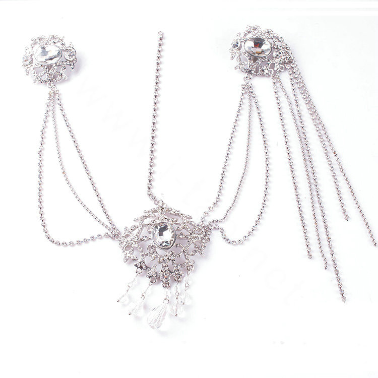 Elegant Wedding Bohemia Headdress Jewelry Crystal Beads Tassel Bridal Headband Hair Accessories