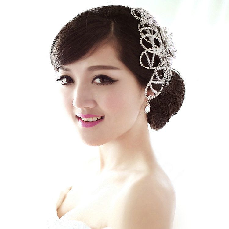 Elegant Wedding Headdress Jewelry Hollow Flower Crystal Beads Bridal Headband Hair Accessories