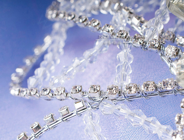 Elegant Wedding Headdress Jewelry Hollow Flower Crystal Beads Bridal Headband Hair Accessories