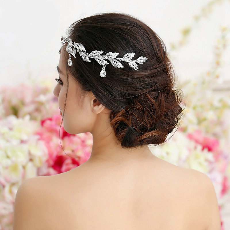 Elegant Wedding Jewelry Crystal Tassel Tiaras Bridal Rhinestone Crown Hair Hoop Accessories