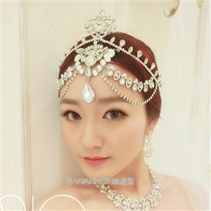 Elegant Wedding Jewelry Crystal Tassel Tiaras Bridal Rhinestone Headband Hair Accessories