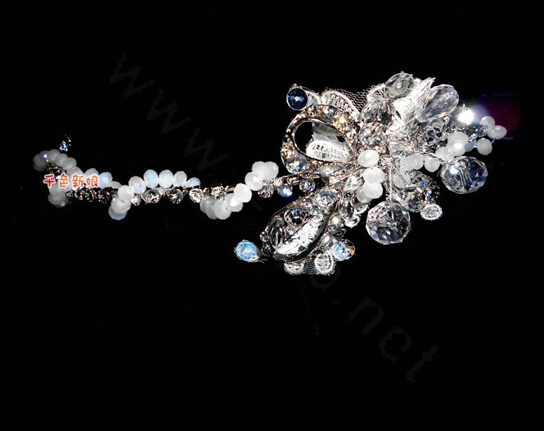 Elegant Wedding Jewelry Sets for Bridal Crystal Flower Tiara & Earrings & Rhinestone Necklace
