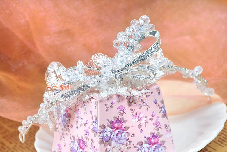 Elegant Wedding Jewelry Sets for Bridal Crystal Flower Tiara & Earrings & Rhinestone Necklace