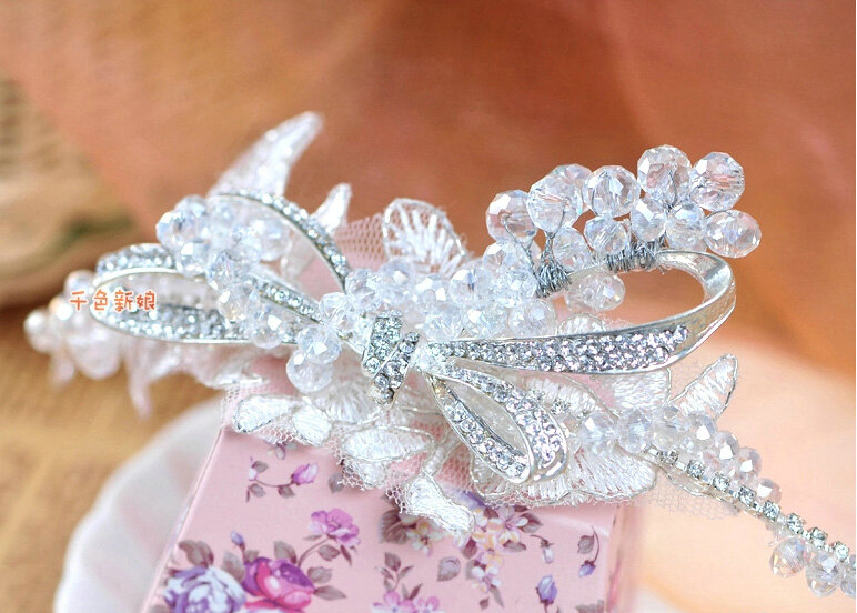 Elegant Wedding Jewelry Sets for Bridal Crystal Flower Tiara & Earrings & Rhinestone Necklace