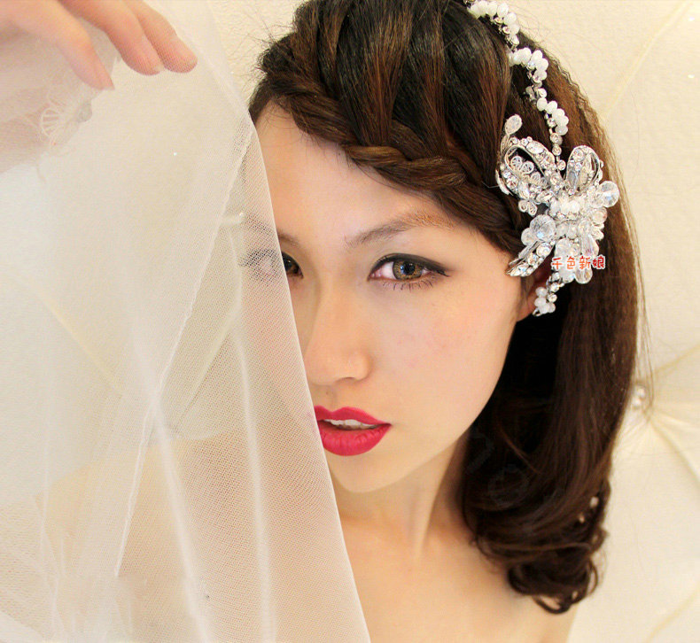 Elegant Wedding Jewelry Sets for Bridal Crystal Flower Tiara & Earrings & Rhinestone Necklace