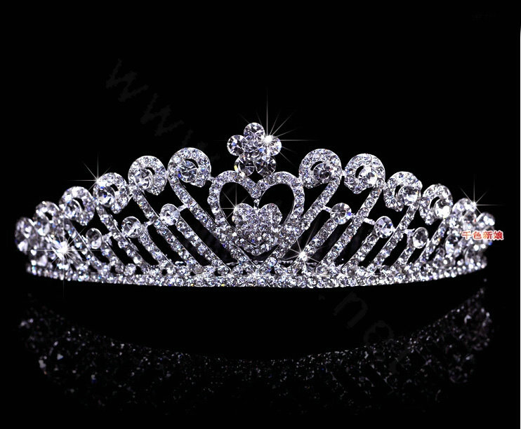 Elegant Wedding Jewelry Sets for Bridal Crystal Flower Tiara & Earrings & Rhinestone Tassel Necklace