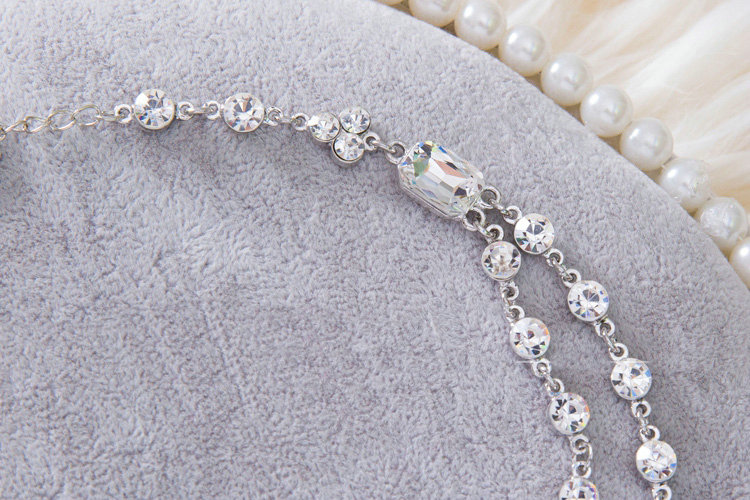Fashion Unique Wedding Jewelry Sets Crystal Earrings & Bridal Tassel Rhinestone Necklace