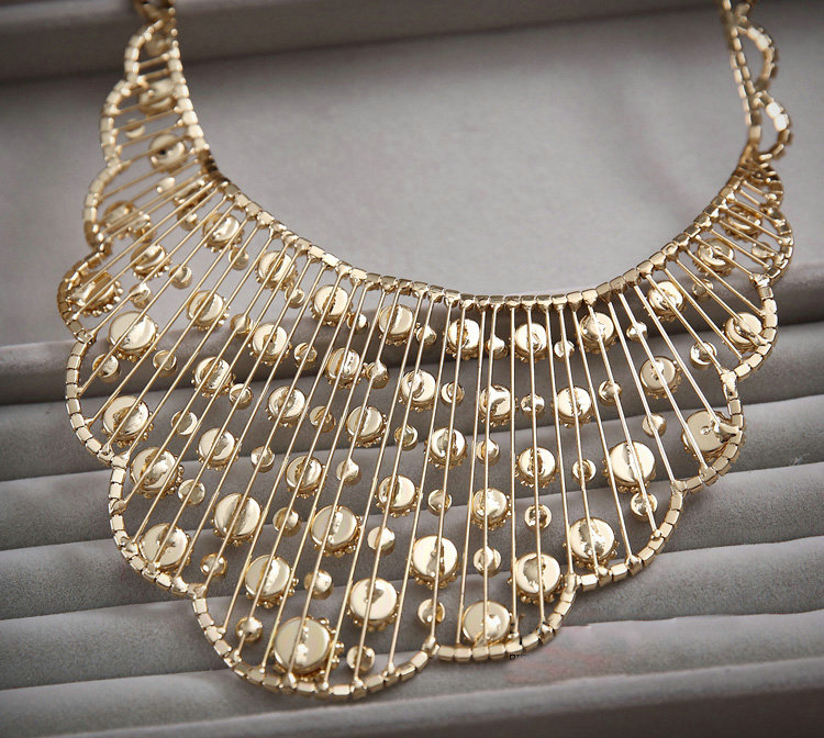 Luxurious Champagne Wedding Bridal Jewelry Fan-shaped Crystal Necklace Earrings Sets