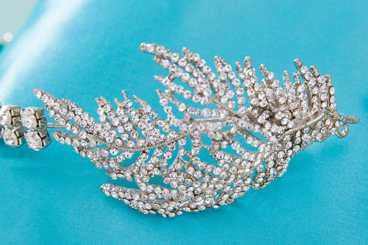 Luxury Antique Wedding Jewelry Leaf Crystal Tiaras Bridal Rhinestone Hair Hoop Accessories