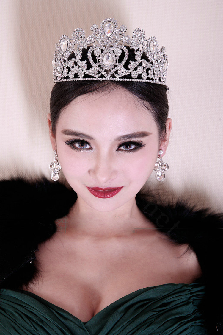 Luxury Baroque Wedding Jewelry Large Crystal Flower Bridal Crown Rhinestone Tiaras Hair Accessories