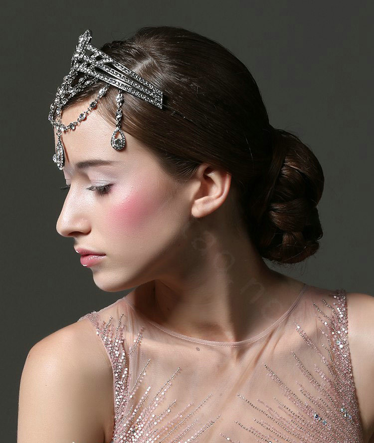 Luxury Classic European Wedding Jewelry Crystal Tassel Tiaras Bridal Crown Rhinestone Hair Accessories