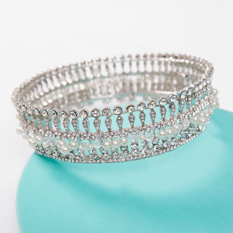 Luxury Classic Wedding Jewelry Crystal Large Ring Tassel Tiaras Bridal Rhinestone Crown Hair Accessories