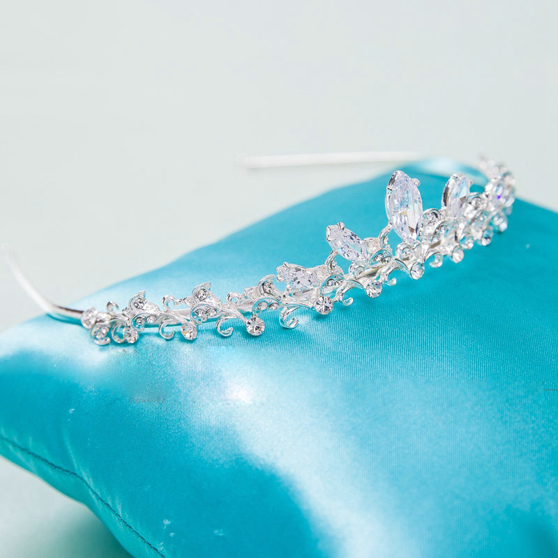 Luxury Classic Wedding Jewelry Sets Crystal Flower Vine Tiara & Earrings & Bridal Zircon Necklace