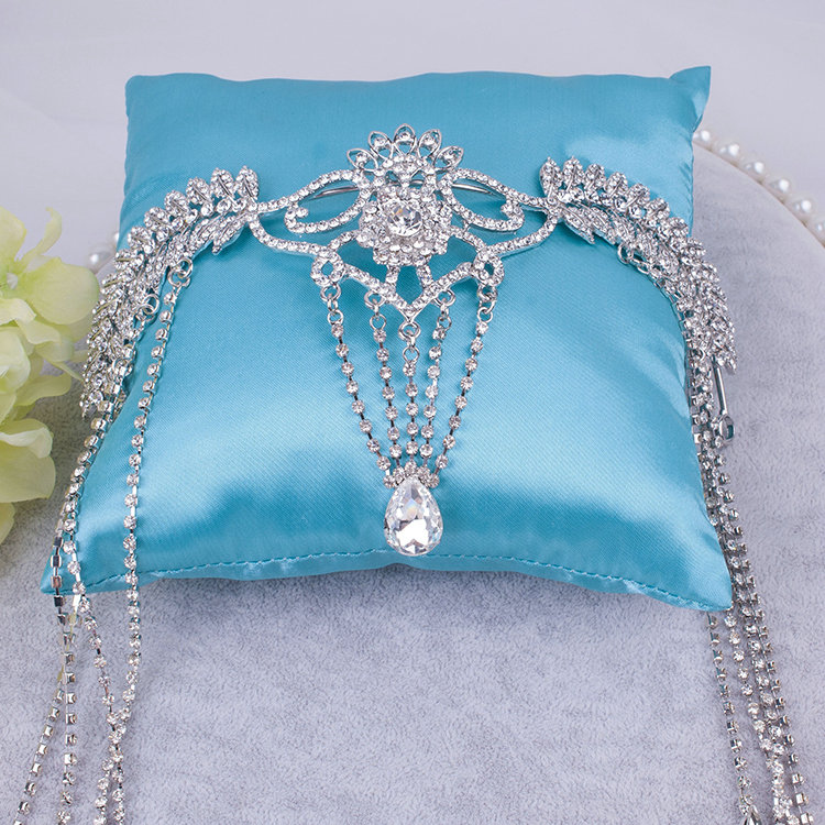 Luxury Retro Wedding Jewelry Flower Crystal Tassel Tiaras Bridal Crown Rhinestone Accessories
