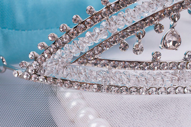 Luxury Retro Wedding Jewelry Water-drop Crystal Beads Tiaras Bridal Crown Rhinestone Accessories