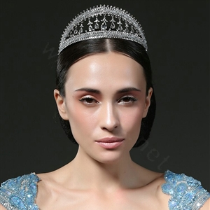 Luxury Retro Wedding Jewelry Water-drop Crystal Beads Tiaras Bridal Crown Rhinestone Accessories