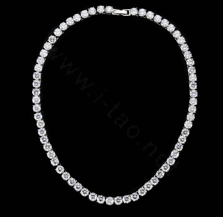 Simple Banquet Wedding Jewelry Sets Diamond Stud Earrings & Bridal Zircon Statement Necklace