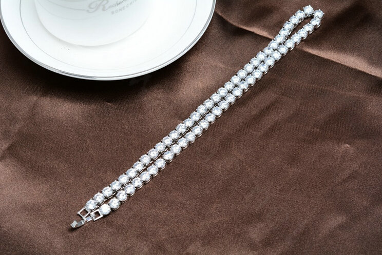 Simple Banquet Wedding Jewelry Sets Diamond Stud Earrings & Bridal Zircon Statement Necklace