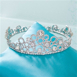 Unique Elegant Wedding Jewelry Crystal Large Ring Tiaras Bridal Rhinestone Crown Hair Accessories