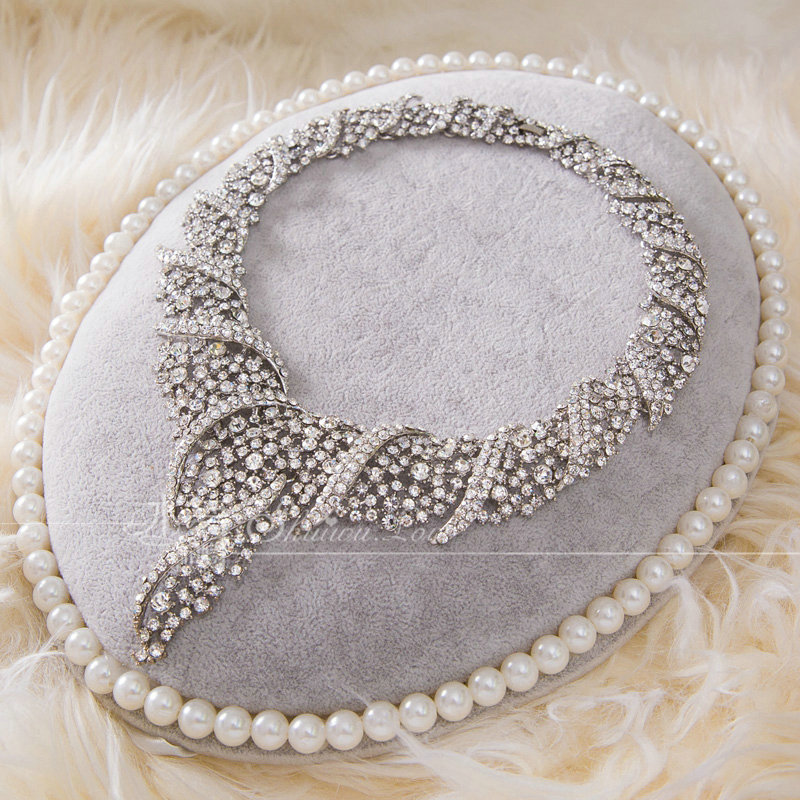 Unique Fashion Wedding Jewelry Sets Crystal Diamond Earrings & Bridal Statement Necklace
