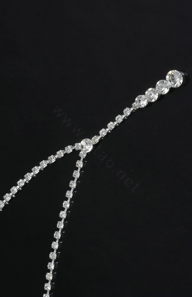 Crystal Tennis Drop 14-17 Silver Bridal Bridesmaid Jewelry Sets Rhinestone Necklace Earrings