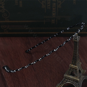 Fashion Man Woman Black Rhinestone Ultrathin Alloy Waves HeadBand Girls Hair Hoop Accessories
