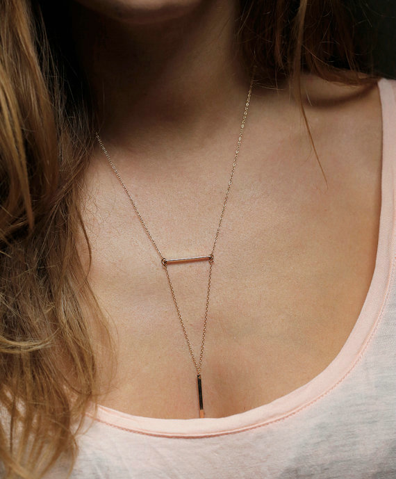 Fashion Personality Simple Women Link Metal Bar Gold-plated Short Necklace Clavicle Chain