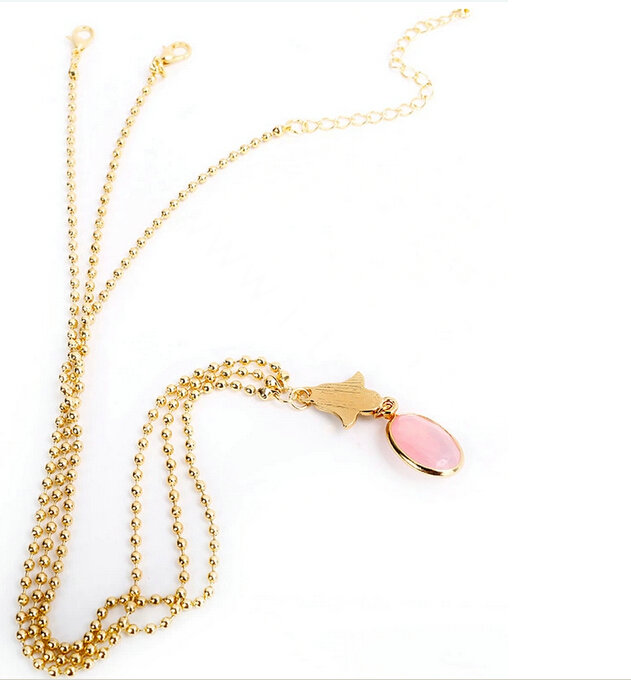 Fashion Personality Woman Bohemia Pink Crystal Pendant Alloy Beads Chain Headband Hair Accessories