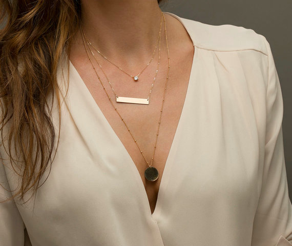 Fashion Personality Women Gold-plated Multi layer Crystal Sheet Metal Sequins Necklace Clavicle Chain