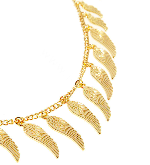 Fashion Retro Woman Alloy Angel wings Feather Tassel Chain Elastic Headband Hair Band Accessories